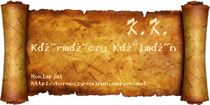 Körmöczy Kálmán névjegykártya