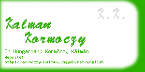 kalman kormoczy business card